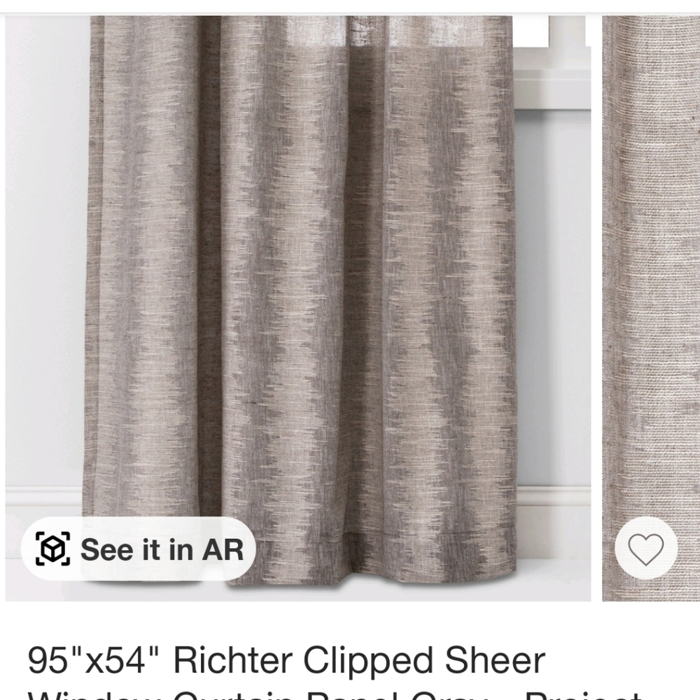 Two panels project 62 Richter curtains 84 x 54 gray sold out!!!